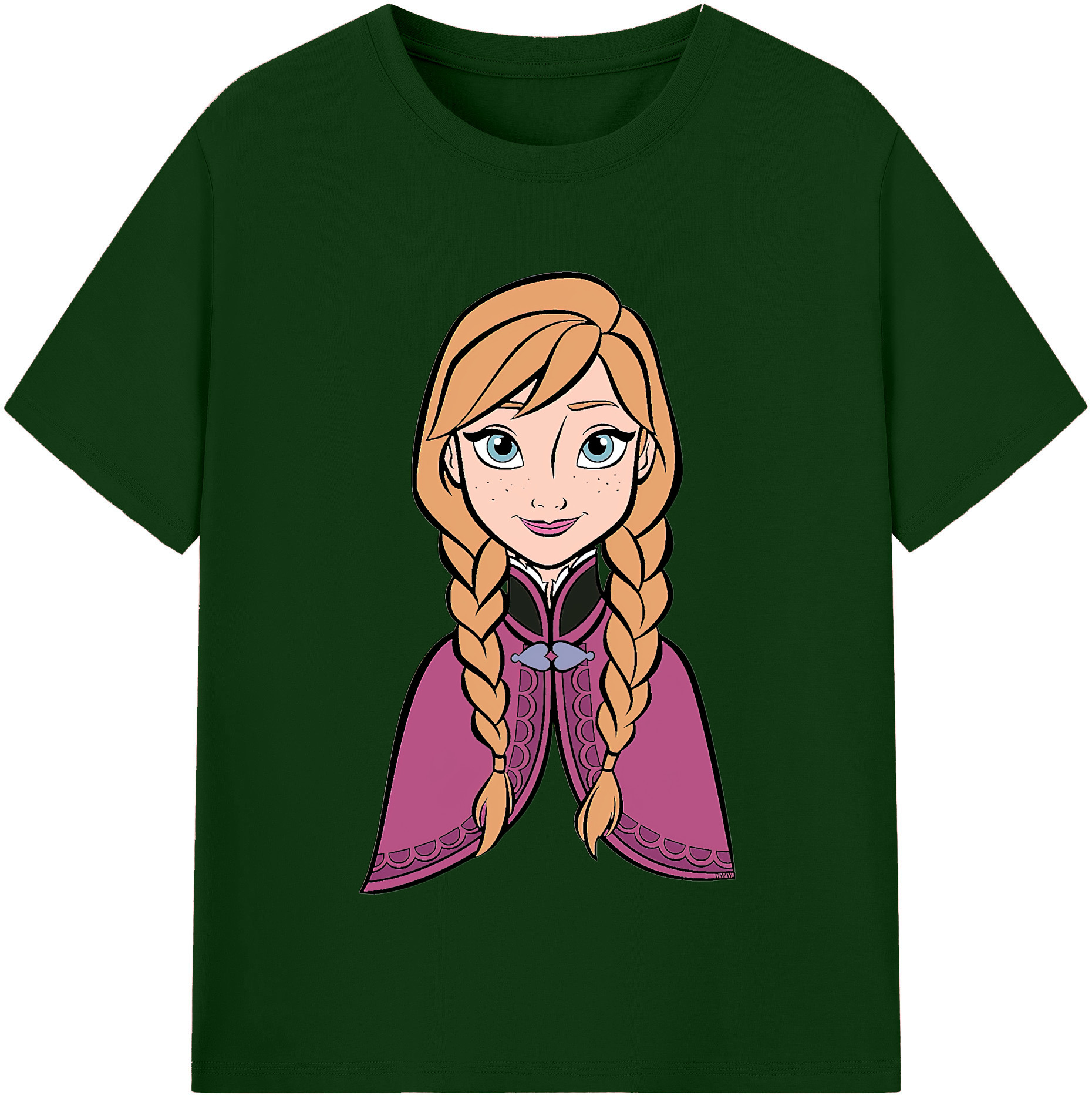 （画像用） アナと雪の女王 アンナ エルサ Frozen Anna Elsa 綿100％半袖Tシャツ（フロントプリント）